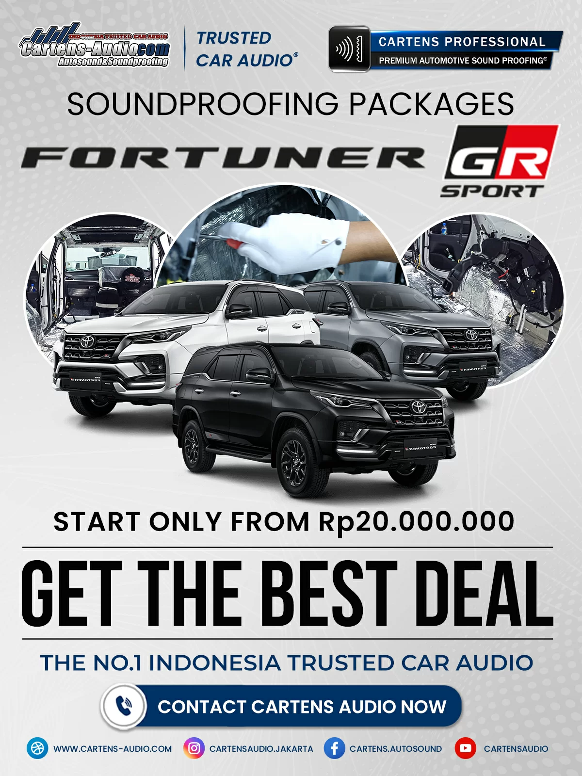 SOUNDPROOFING PACKAGES - TOYOTA FORTUNER