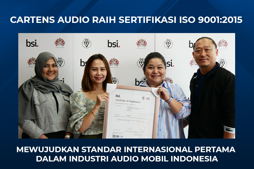 CARTENS AUDIO RAIH SERTIFIKASI ISO 9001:2015 